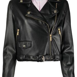 Chiara Ferragni
zip-up faux leather biker jacket Size 6